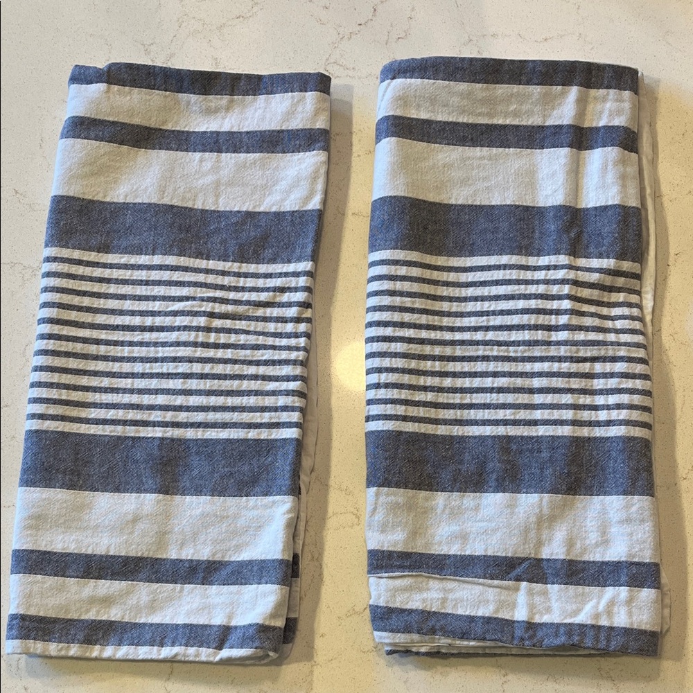 Classic Navy and White Striped Pillowcases